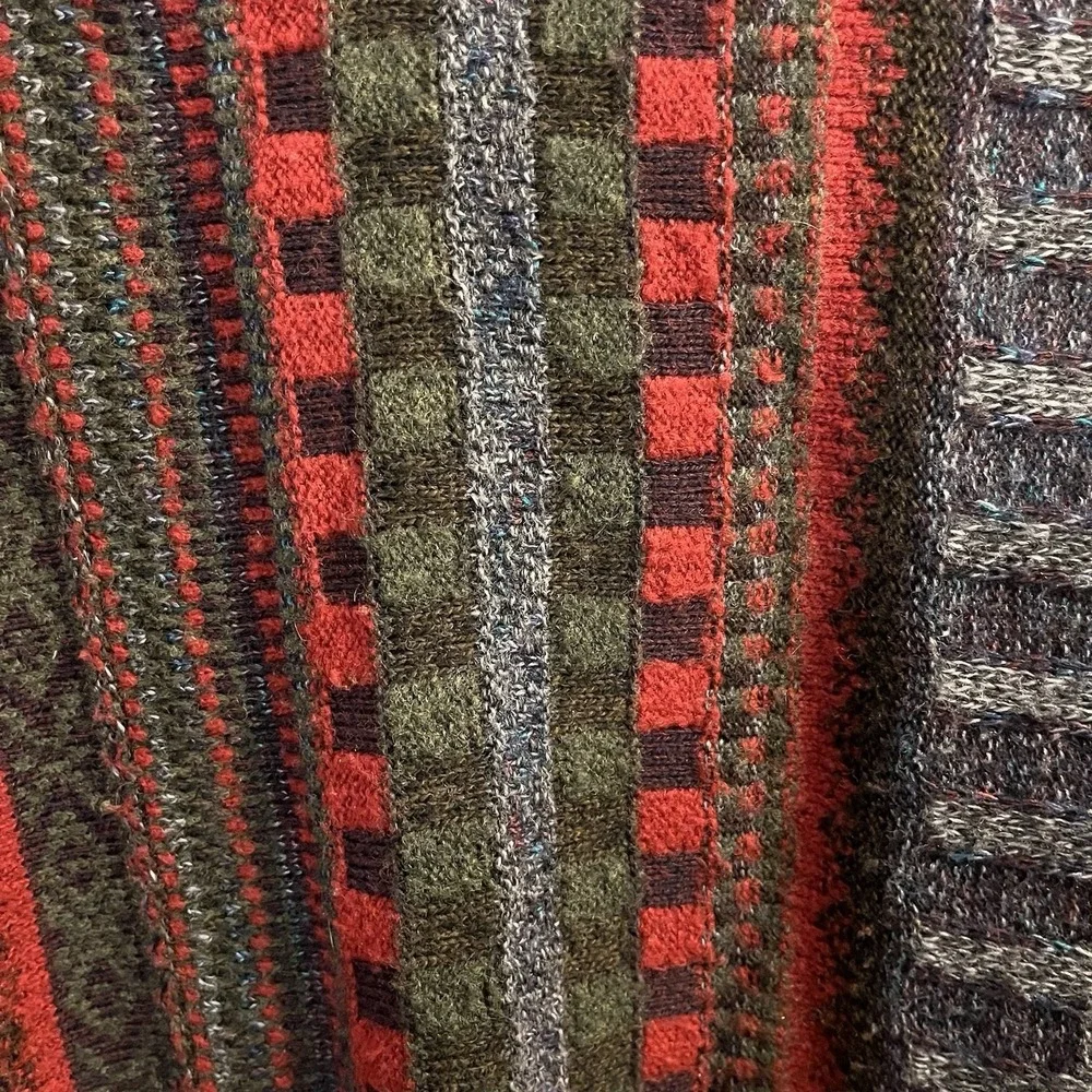 Norm Thompson Sweater Coogi Style Textured Cosby‎ Italy MED Laine Wool VTG